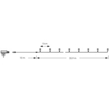 Imagine a unui cablu cu o lungime de 10 metri cu conexiuni suplimentare la fiecare 15 centimetri, cu o lungime totală de 35,9 metri