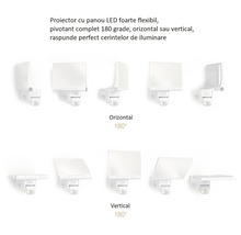 Proiector LED exterior XLED Home2 13,7W 1550 lumeni IP44, senzor de mișcare, lumină caldă, alb