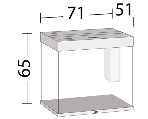 Imagine cu dimensiunile unui acvariu
