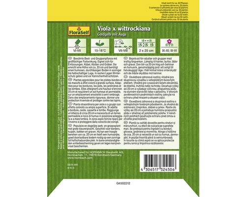 Ambalaj Viola cu ochi, potrivit pentru straturi, rabaturi și morminte