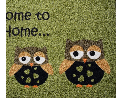 Covoraș de intrare cu design cu bufnițe și mesaj de bun venit
