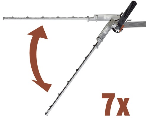 Imagine cu un gard viu cu cap reglabil și indicație de mărire de șapte ori