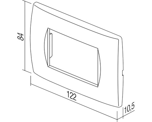 Dimensiuni cadru de comutare: 84 x 122 x 10,5 mm