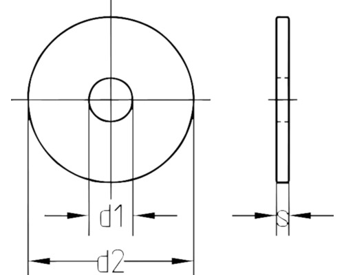 Desen tehnic al unei șaibe cu dimensiuni.
