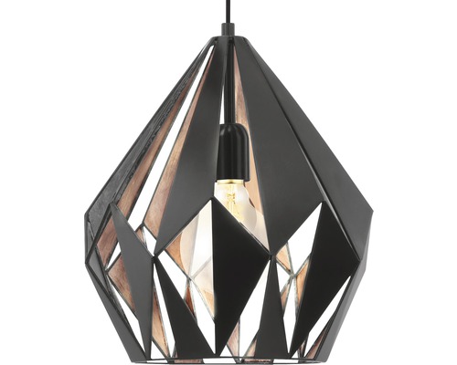 Lampa suspendată neagră în design de diamant cu forme geometrice