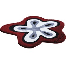 Covor în formă de floare cu design multicolor