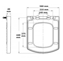 Capac WC cu închidere lentă Easy duroplast alb 44,5x36 cm-thumb-1