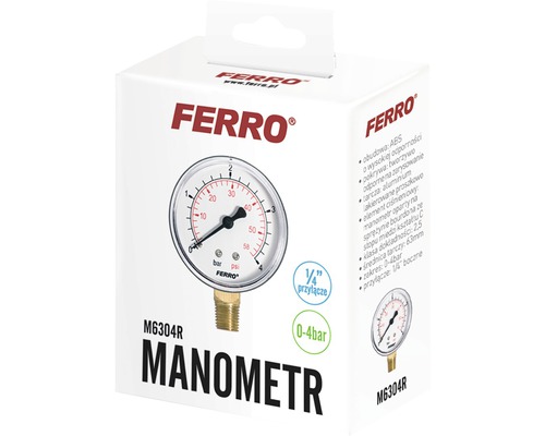 Manometru Ferro M6304R în ambalajul produsului