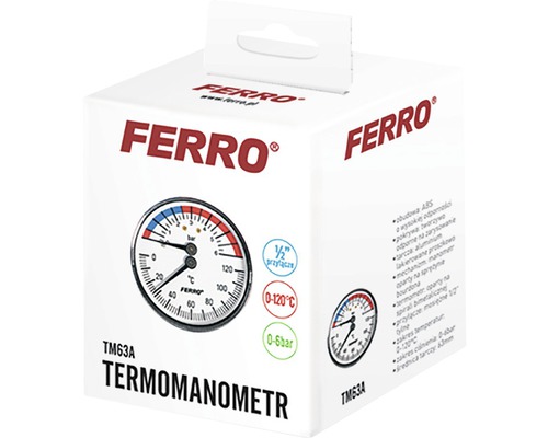 Termomanometru Ferro TM63A în ambalajul produsului
