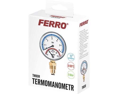 Termomanometru Ferro TM80R în ambalaj
