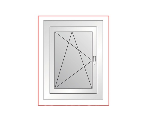 Fereastră din plastic alb cu mâner