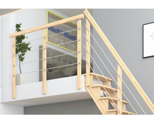 Element balustradă inox Pertura Filia 2 m fag