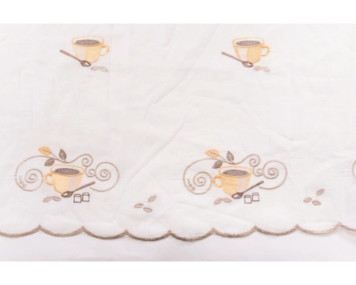 Cortină cu motiv de cafea și tiv ondulat