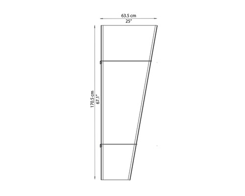 Desen tehnic al unei piese de mobilier cu dimensiuni.