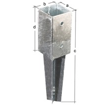 Suport stâlp tip țăruș Kaiserthal 91x91x350 mm, zincat, fixare în beton-thumb-1