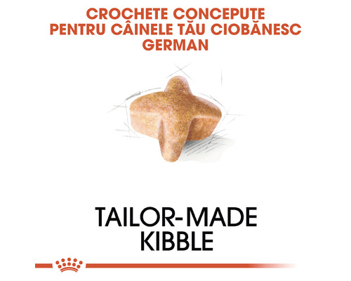 O singură bucată de mâncare uscată pentru câini ciobănești germani