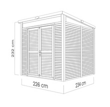 Căsuță de grădină Woodline 226x234 cm, lemn netratat