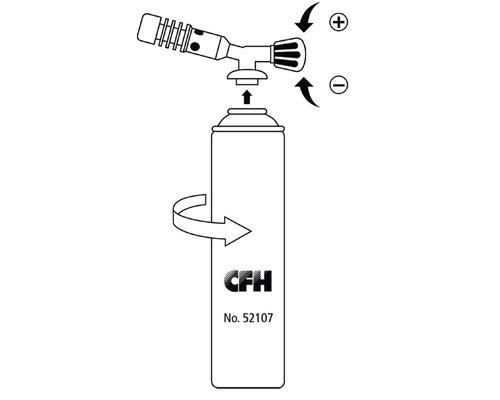 Reprezentarea unei lămpi de lipit cu cartuș de gaz și instrucțiuni de asamblare