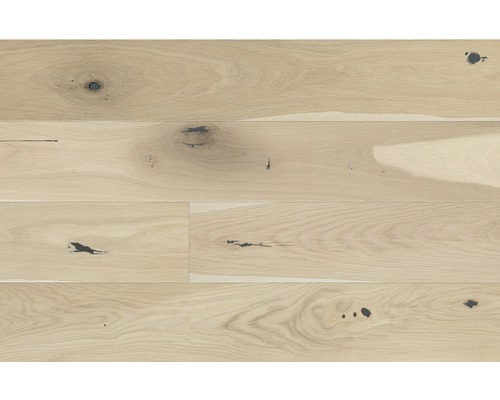 Scândură de podea din lemn de stejar deschis la culoare, cu noduri, pentru interior