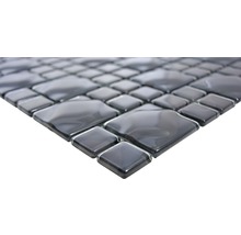 Mozaic sticlă WAVY 05 negru 30x30 cm