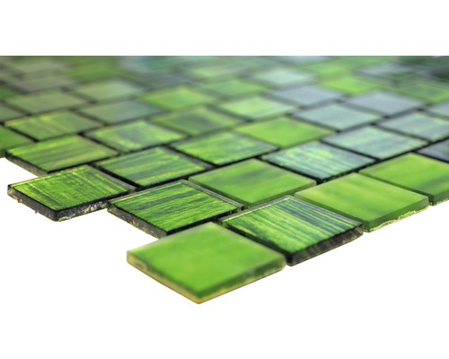 Plăci de mozaic din sticlă verde, pătrate, pentru perete și podea
