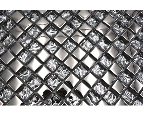 Plăci de mozaic din sticlă și metal în format pătrat