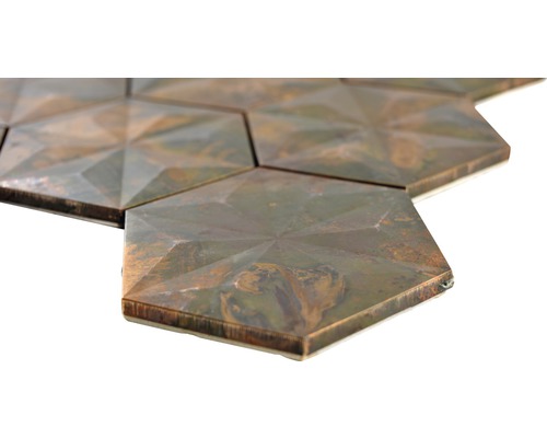 Faianță hexagonală cu model tridimensional