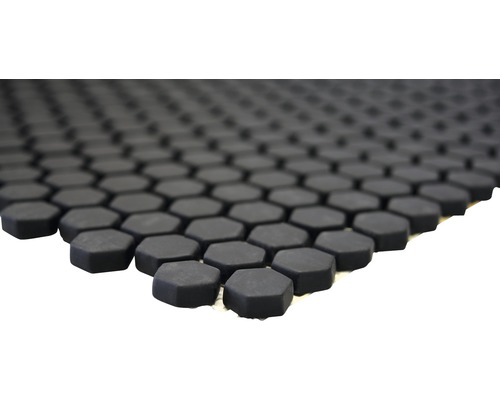 Plăci de pardoseală hexagonale negre