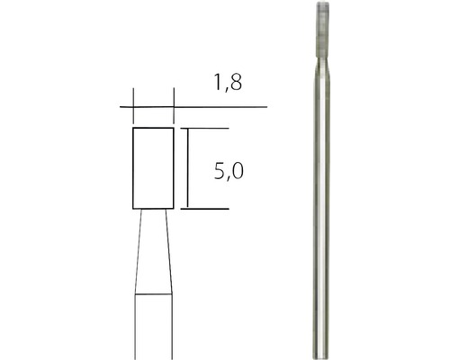 Desen tehnic al unui burghiu cu dimensiunile 1,8 și 5,0.