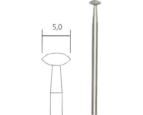 Șlefuitor cu diamant, formă sferică, diametru 5,0 milimetri