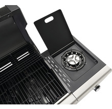 Imagine detaliată a unui grătar pe gaz cu arzător lateral și grătar