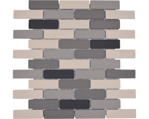 Mozaic piscină ceramic BR 555 negru/gri/bej 29x29,5 cm Placă de mozaic ceramic cu aspect de cărămidă