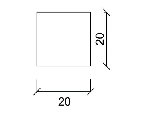 Formă pătrată cu dimensiunea 20 x 20