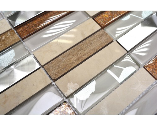 Plăci de mozaic din sticlă și piatră, dreptunghiulare