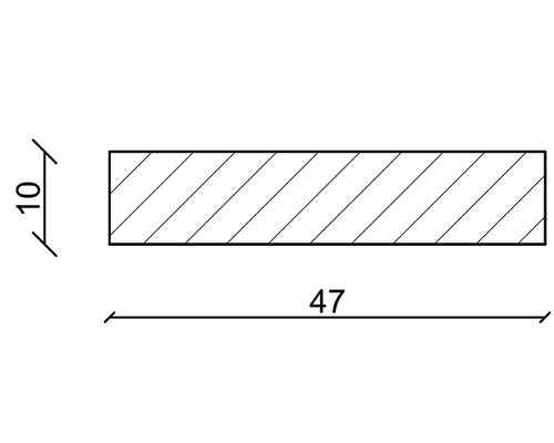 Desen tehnic al unui dreptunghi cu dimensiunile 10 pe 47