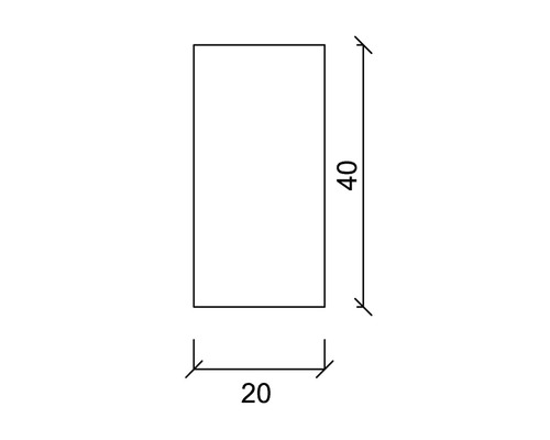 Desen tehnic cu dimensiunile 20 și 40