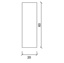 Desen tehnic al unui dreptunghi cu dimensiunile 20 x 60