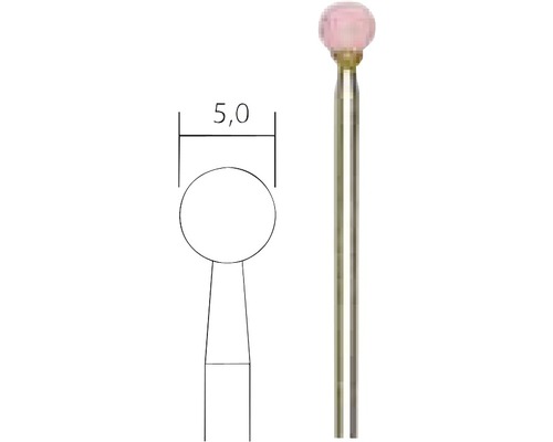 Știft de șlefuit cu o lungime a știftului de 5,0 milimetri.