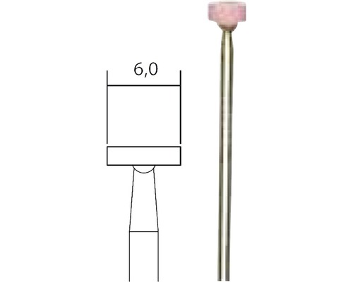Piatră de șlefuit cu tijă și desen schematic