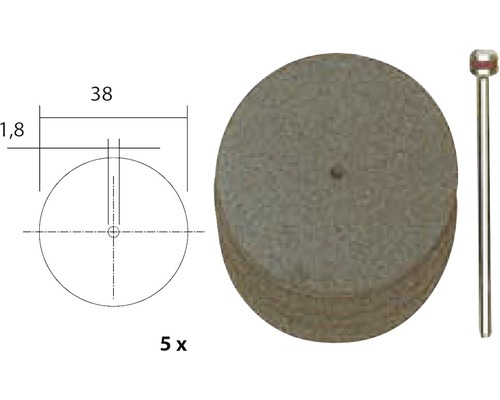 Set discuri abrazive cu șurub, diametru 38 mm, 5 bucăți