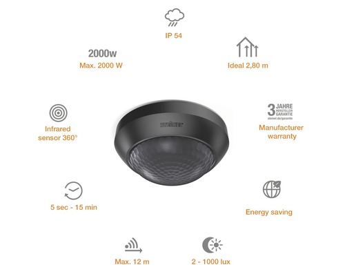 Senzor infraroșu Steinel 360 grade pentru exterior