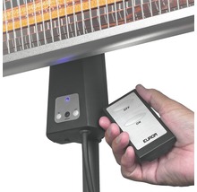Încălzitor terasă electric cu picior Eurom TH1800S 1800 W, lampă carbon, telecomandă inclusă, 202x65,2 cm, negru-thumb-4