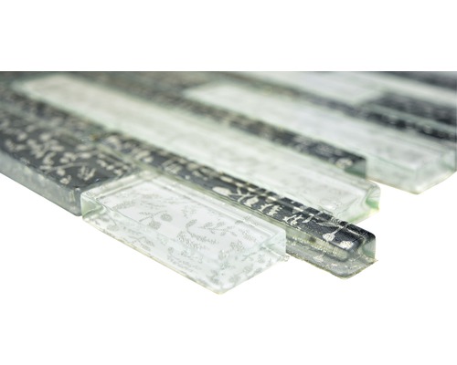 Placă de mozaic din sticlă cu decor floral