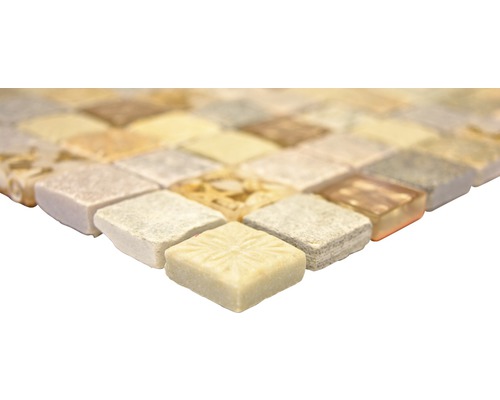 Placă de mozaic din piatră cu elemente pătrate