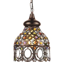 Lustr din metal cu pietre de sticlă colorate