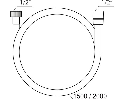 Furtun cu diametrul de 1/2 inch și lungimea de 1500 până la 2000 mm