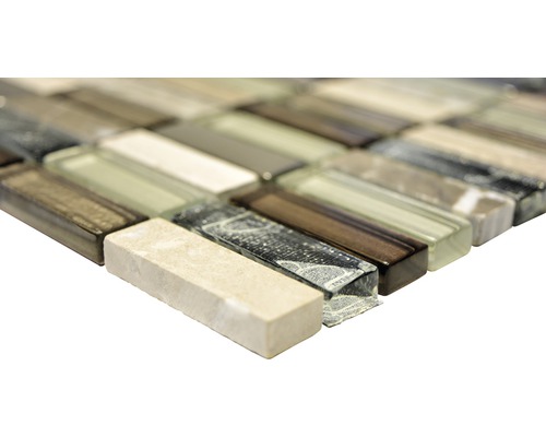 Placă de mozaic din sticlă și piatră naturală