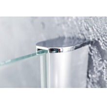 Perete/Paravan duș cu ușă batantă Sanotechnik Sanoflex Grande, 150x195 cm, sticlă securizată transparentă, profil crom-thumb-6