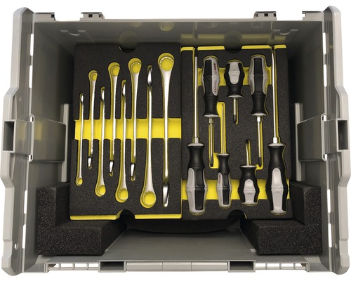 Cutie de scule cu șurubelnițe și chei