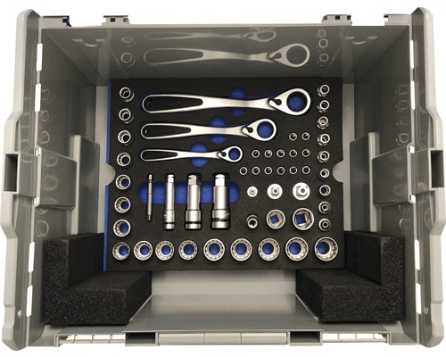 Cutie de scule cu cheie cu clichet și chei tubulare